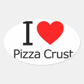 I Love Pizza Crust Ovale Sticker (Voorkant)