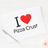 I Love Pizza Crust Ovale Sticker (Envelop)