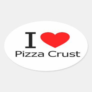 I Love Pizza Crust Ovale Sticker
