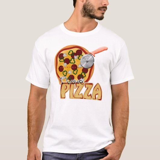 I Love Pizza - Destroyed T-Shirt (Voorkant)