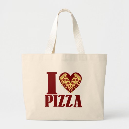 I Love Pizza Grote Tote Bag (Voorkant)