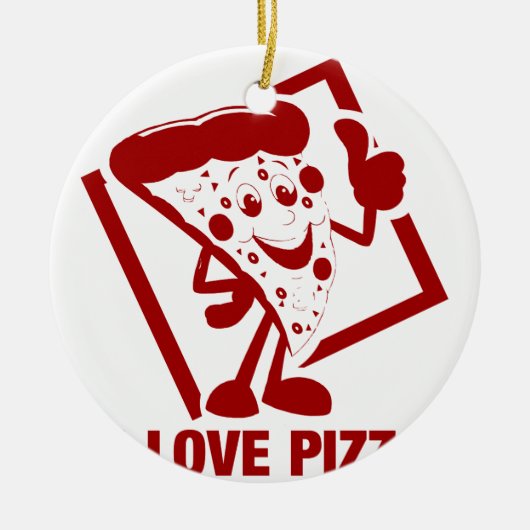I Love Pizza Keramisch Ornament (Voorkant)