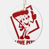 I Love Pizza Keramisch Ornament (Links)