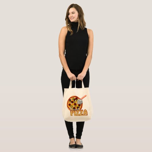 I Love Pizza - Organic Grocery Tas (Voorkant (model))