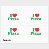 I Love Pizza Rechthoekige Sticker (Vel)
