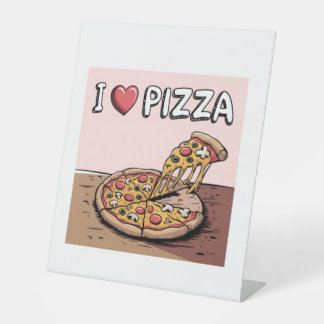 i love pizza reclamebord met voetstuk
