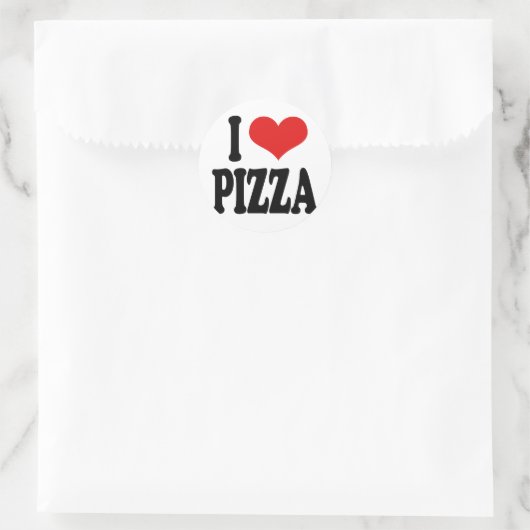 I Love Pizza Ronde Sticker (Tas)