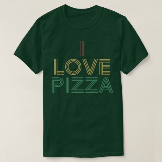 I Love Pizza Shirt Distress Retro 70 s Pr (Design voorkant)