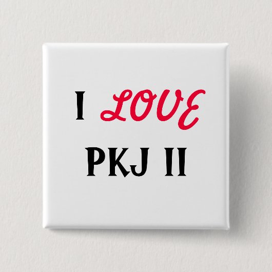 I, LOVE, PKJ II VIERKANTE BUTTON 5,1 CM (Voorkant)