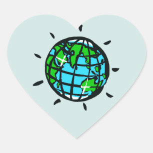 I love Planet EARTH - Conservatie - Natuur - Hart Sticker