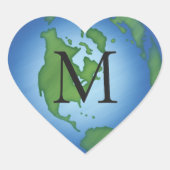 I Love Planet Earth Environmental Awareness Custom Hart Sticker (Voorkant)