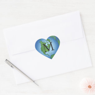 I Love Planet Earth Environmental Awareness Custom Hart Sticker