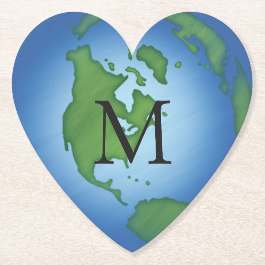 I Love Planet Earth Environmental Awareness Custom Kartonnen Onderzetters (Voorkant)