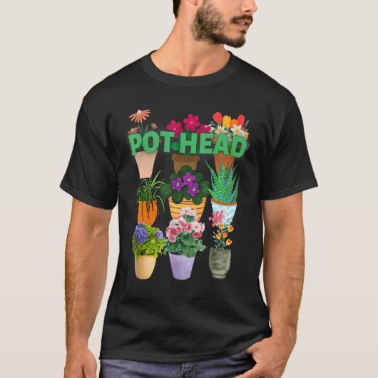 I love plants POT HEAD T-shirt (Voorkant)