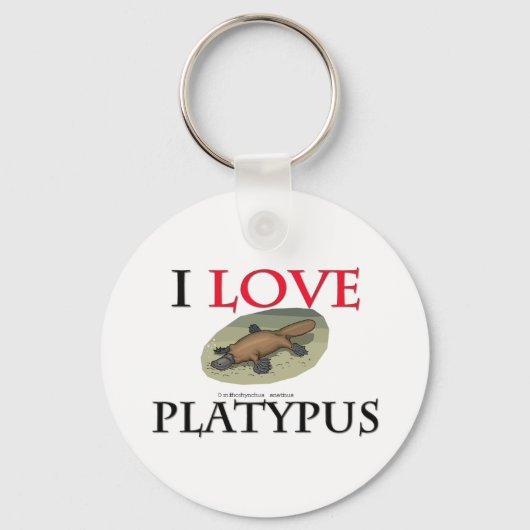 I Love Platypus Sleutelhanger (Voorkant)