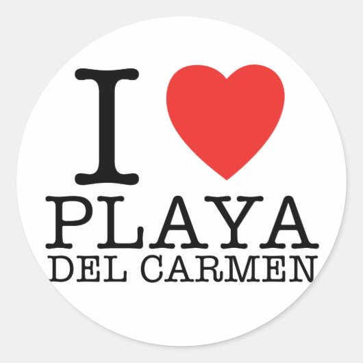 I love Playa del Carmen Ronde Sticker (Voorkant)