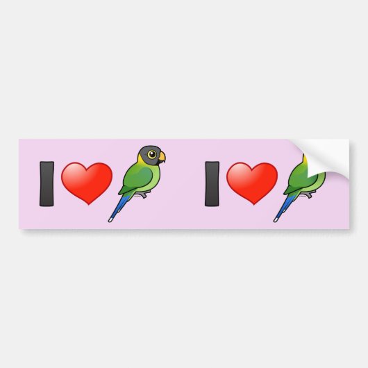 I Love Plum-head Parakeets (vrouw) Bumpersticker (Voorkant)