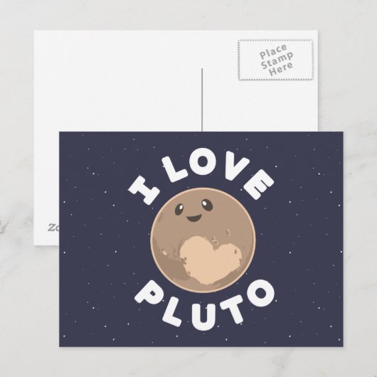 I Love Pluto Briefkaart (Voorkant / Achterkant)
