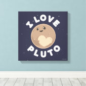 I Love Pluto Canvas Afdruk (Insitu (Houten vloer))