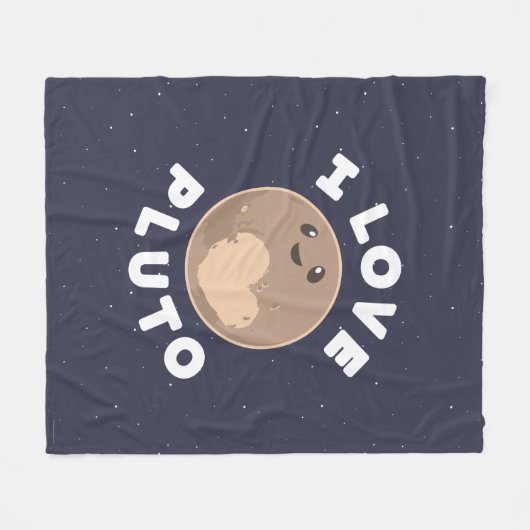 I Love Pluto Fleece Deken (Voorkant (Horizontaal))