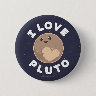 I Love Pluto Ronde Button 5,7 Cm