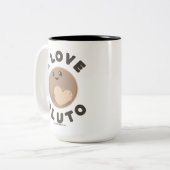 I Love Pluto Tweekleurige Koffiemok (Voorkant links)
