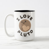 I Love Pluto Tweekleurige Koffiemok (Links)