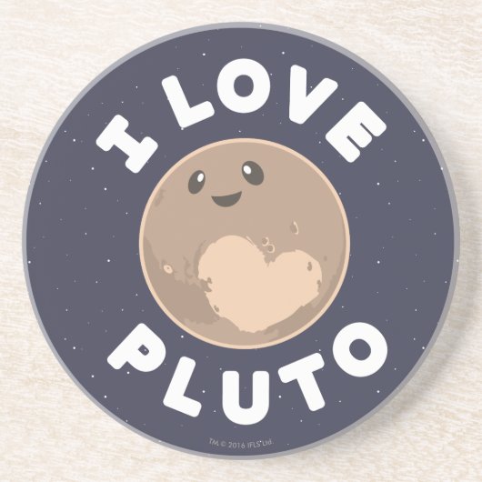 I Love Pluto Zandsteen Onderzetter (Voorkant)
