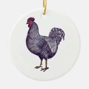 I Love Plymouth Rock Chickens -  Rooster Keramisch Ornament