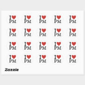 I ❤️ Love PM Project Management Personeel CUSTOM Ronde Sticker (Vel)