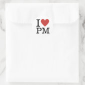 I ❤️ Love PM Project Management Personeel CUSTOM Ronde Sticker (Tas)