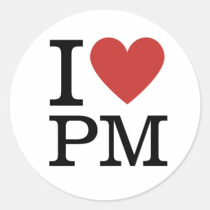 I ❤️ Love PM Project Management Personeel CUSTOM Ronde Sticker