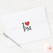 I ❤️ Love PM Project Management Personeel CUSTOM Ronde Sticker (Envelop)