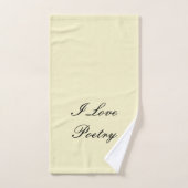 I Love Poetry Bath Towels (Cream & Black) Bad Handdoek (Handdoek)
