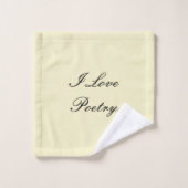 I Love Poetry Bath Towels (Cream & Black) Bad Handdoek (Wasdoekje)