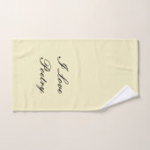 I Love Poetry Bath Towels (Cream & Black) Bad Handdoek (Handdoek)