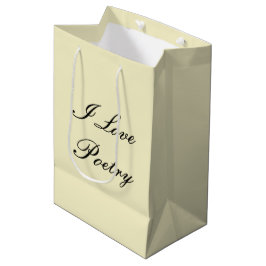 I Love Poetry Gift Bag (Crème & Zwart) Medium Cadeauzakje