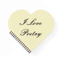 I Love Poetry Heart Notitieboek (Crème & Zwart)