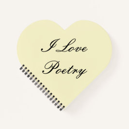 I Love Poetry Heart Notitieboek (Crème & Zwart)