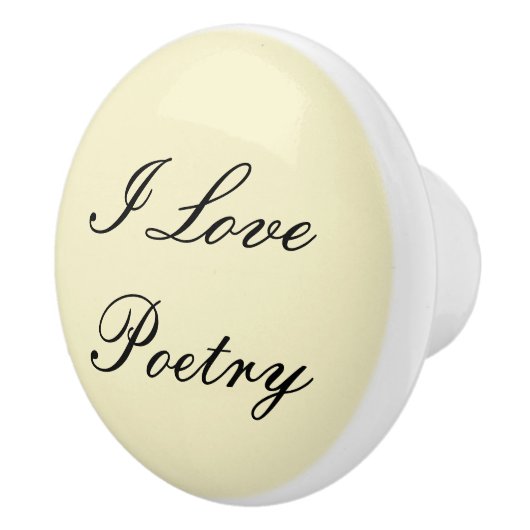 I Love Poetry Keramische Knop (Crème & Zwart) (Rechts)