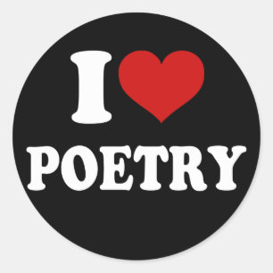I Love Poetry Ronde Sticker