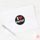 I Love Poetry Ronde Sticker (Envelop)