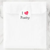 I Love Poetry Ronde Sticker (Tas)
