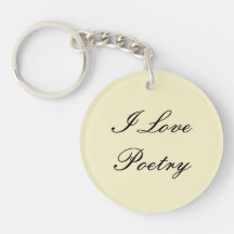 I Love Poetry Sleutelhanger (Cream & Black)