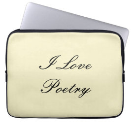 I Love Poetry Tablet Hoesje (Crème & Zwart) Laptop Sleeve