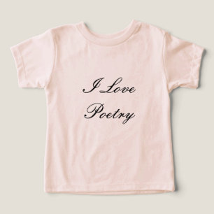 I Love Poetry Toddler's T-shirt (Crème & Zwart)