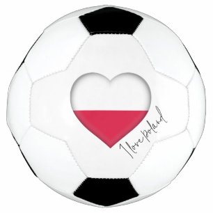 I Love Poland Flag Colors Heart Voetbal