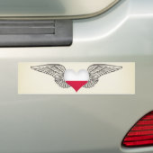 I Love Poland - wings Bumpersticker (Op auto)
