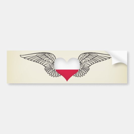 I Love Poland - wings Bumpersticker (Voorkant)