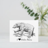 I Love Polar Bears Briefkaart (Staand voorkant)
